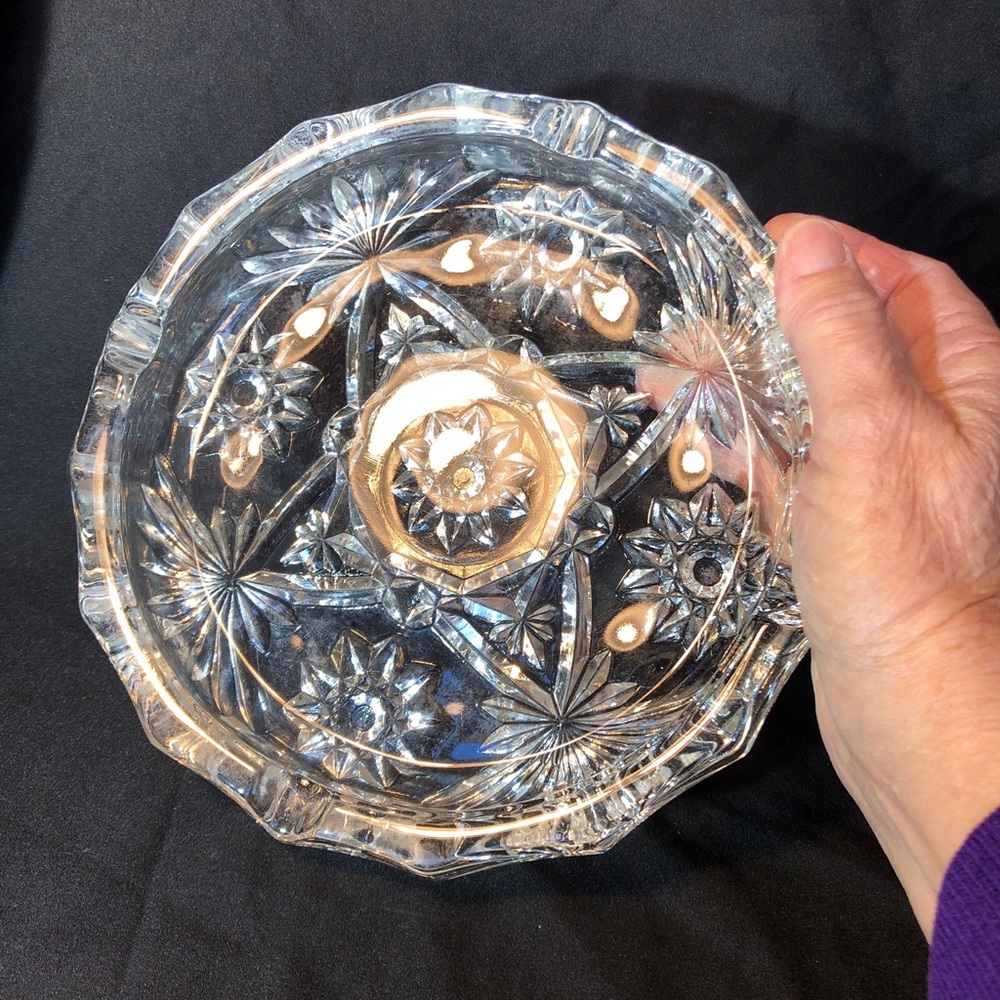 Vintage Anchor hocking Star of David ashtray. Heavy weight